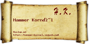Hammer Kornél névjegykártya
