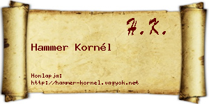 Hammer Kornél névjegykártya