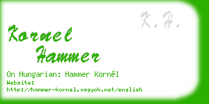 kornel hammer business card
